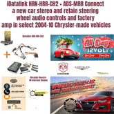 iDatalink HRN-HRR-CH2 + ADS-MRR Connect a new car stereo and retain steering wheel audio controls and factory amp in select 2004-10 Chrysler-made vehicles