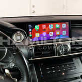 Car dashboard with a touchscreen display showing app icons, brand 'Hamilton Motor Company' visible.