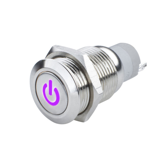 Oracle Lighting 2050-007 - Pre-Wired Power Symbol Momentary Flush Mount LED Switch - UV/Purple