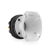 Speaker driver unit with white surround and black frame on a white background