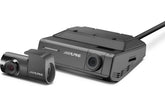 Two Alpine car dash cameras on a white background