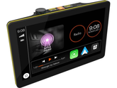 A car multimedia system with touchscreen display on a white background