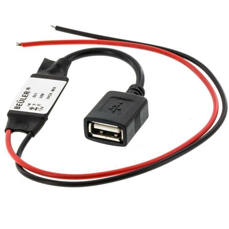 Accele USBC-5VUSBF Hardwired 2 Wire 12 Volt to USB Female 12v 1A Adapter