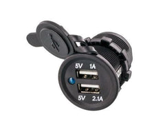 Accele Electronic USBR12V2 Flush-Mount Charger w/Two 2.1A USB Ports