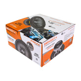 Box of PRV Audio car speakers with branding and specifications on a white background