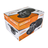 Box of PRV Audio coaxial speakers with orange and white design.