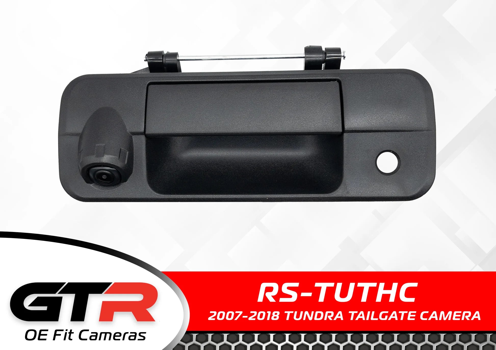 Car tailgate camera with GTR branding on a white background