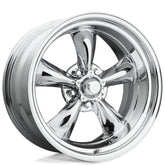 Chrome car wheel rim on a white background