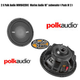2 X Polk Audio MM1042DVC Marine Audio 10" subwoofer ( Pack Of 2 )
