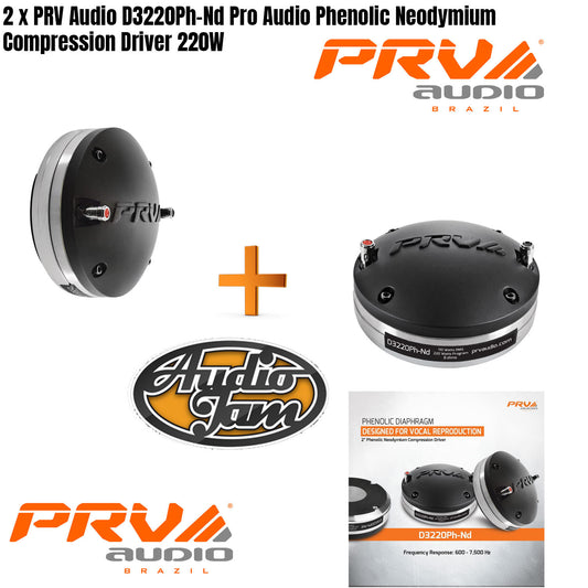 2 x PRV Audio D3220Ph-Nd Pro Audio Phenolic Neodymium Compression Driver 220W