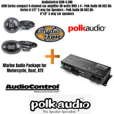 AudioControl ACM-4.300 ACM Series compact 4-channel car amplifier 50 watts RMS x 4 + Polk Audio DB 652 DB+ Series 6-1/2" 2-way Car Speakers + Polk Audio DB 692 DB+ 6"x9" 3-way car speakers