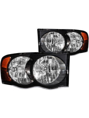 Anzo ANZ111022 Crystal Black Headlights for Ram 1500/2500/3500 2002 - 2005