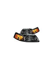 Anzo ANZ121040 Crystal Black Headlights for Ford 1999 - 2004 Mustang
