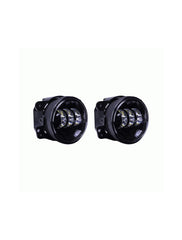 Heise HE-JWBFL01 Jeep 4 Inch Round 6 Led Fog Light Set - Black Front Face