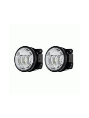 Heise HE-JWSFL01 Jeep 4 Inch Round 6 Led Fog Light Set - Silver Front Face