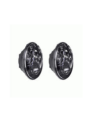 Heise HE-PSHL701 Jeep 7 Inch Round 6 Led Headlight Set - Silver Front Face