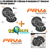 Two Pair PRV Audio 6MR500CF-NDY-4 6" Midrange Neodymium Speaker New 4 Ohm
