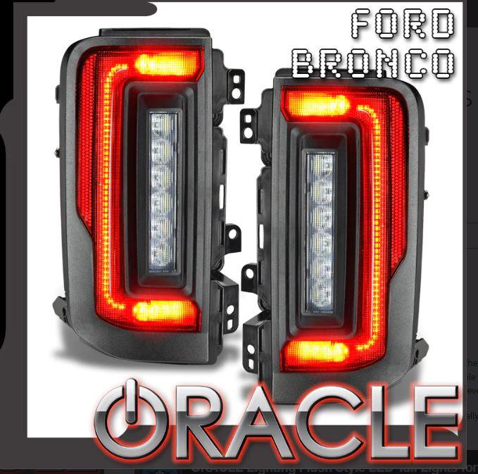Oracle Lighting 5892-504 - Flush Style (Lensless) LED Tail Lights for 2021-2024 Ford Bronco - Standard Red Lens