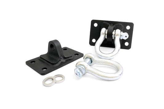 Rough Country 1046 D Ring Shackles and Mounts Stubby Winch Bumpers | Jeep Wrangler JK (07-18)