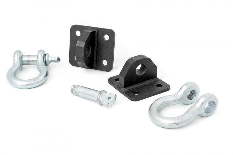 Rough Country 1058 D Ring Shackles and Mounts TJ Stubby | XJ Winch | Jeep Cherokee XJ (84-01)/Wrangler TJ (97-06)