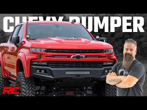 Rough Country 10757A High Clearance Front Bumper LED Lights & Skid Plate | Chevy Silverado 1500 (19-22)