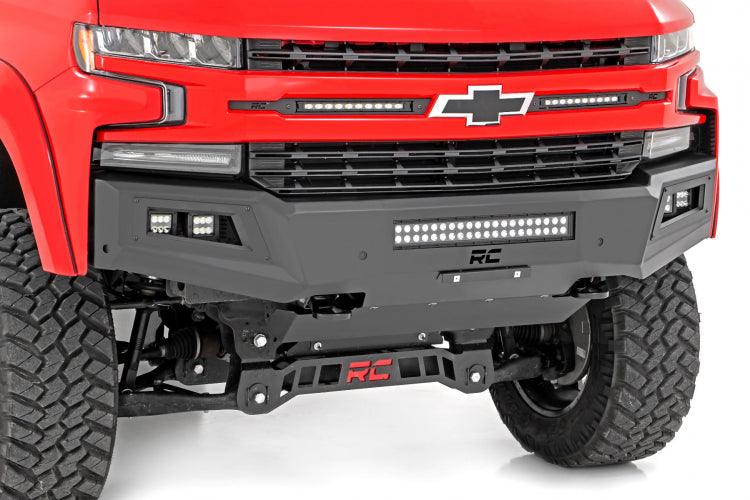 Rough Country 10757A High Clearance Front Bumper LED Lights & Skid Plate | Chevy Silverado 1500 (19-22)