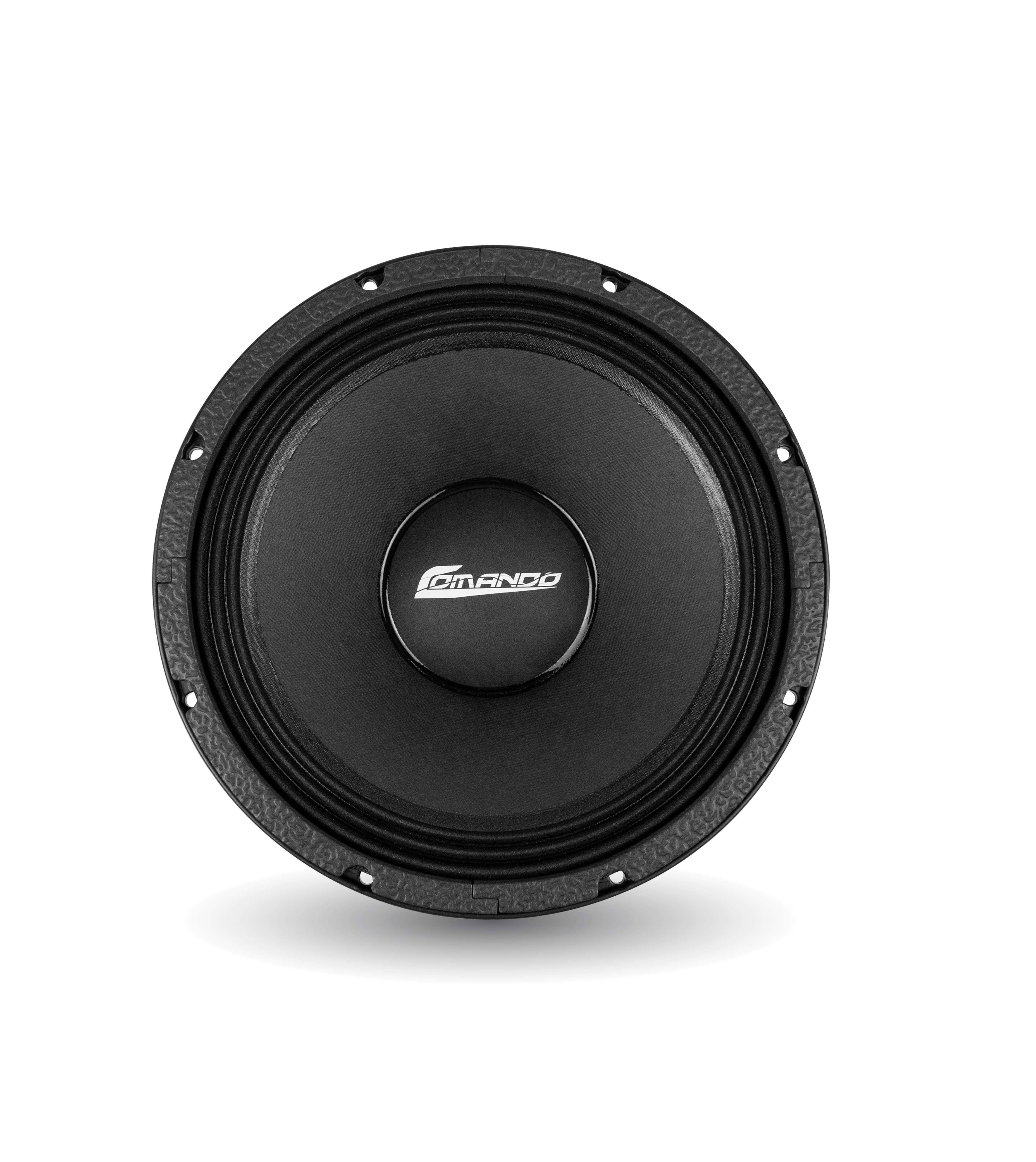 Car subwoofer with Comando logo on a white background