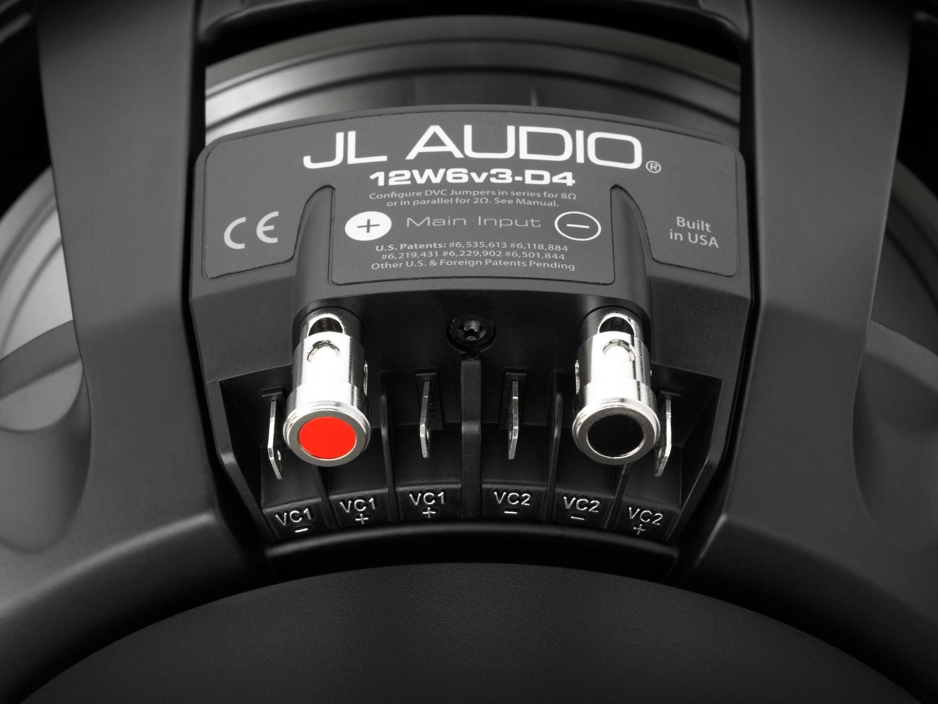 JL Audio 12W6v3-D4 12-inch subwoofer driver (600W, dual 4 ohm voice coils)
