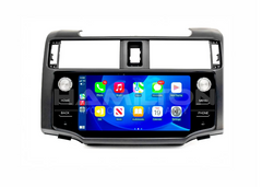 Car multimedia system with touchscreen display on a white background