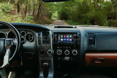 Picture of interior of a Toyota Sequoia with an Apple CarPlay receiver