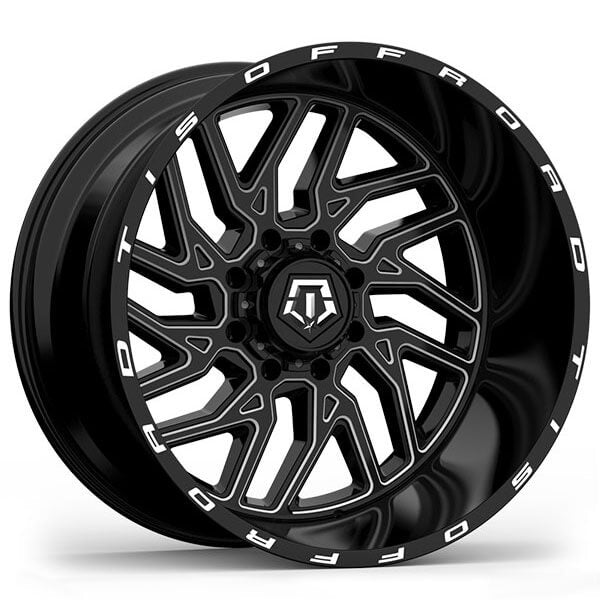 Black off-road wheel with 'Off Road TIS' branding on a white background