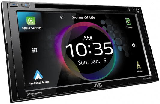 JVC KW-V960BW Multimedia Receiver Featuring 6.8" Clear Resistive Touch Monitor