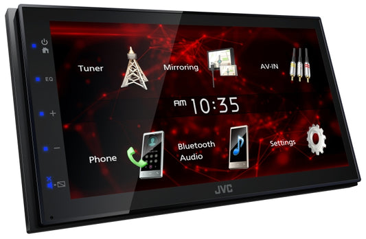 JVC KW-M180BT Receiver 6.8" WVGA Capacitive Monitor USB Mirroring for Android Bluetooth / 13-Band EQ / Short Chassis / Fast Bootup