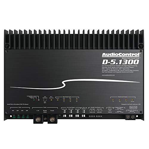 AudioControl D-5.1300 D Series 5-channel car amplifier with digital signal processing — 100 watts RMS x 4 at 4 ohms + 500 watts RMS x 1 at 2 ohms