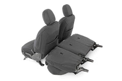 Rough Country Neoprene Seat Covers (fits) 2018-2024 Jeep Wrangler JL 4DR 1st/2nd Row | Water Resistant | 91010 , Black
