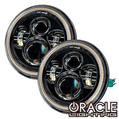Oracle Lighting 5769-123 - 2007-2018 Jeep Wrangler JK Switchback LED Halo Headlights- DRL and Turn Signal -