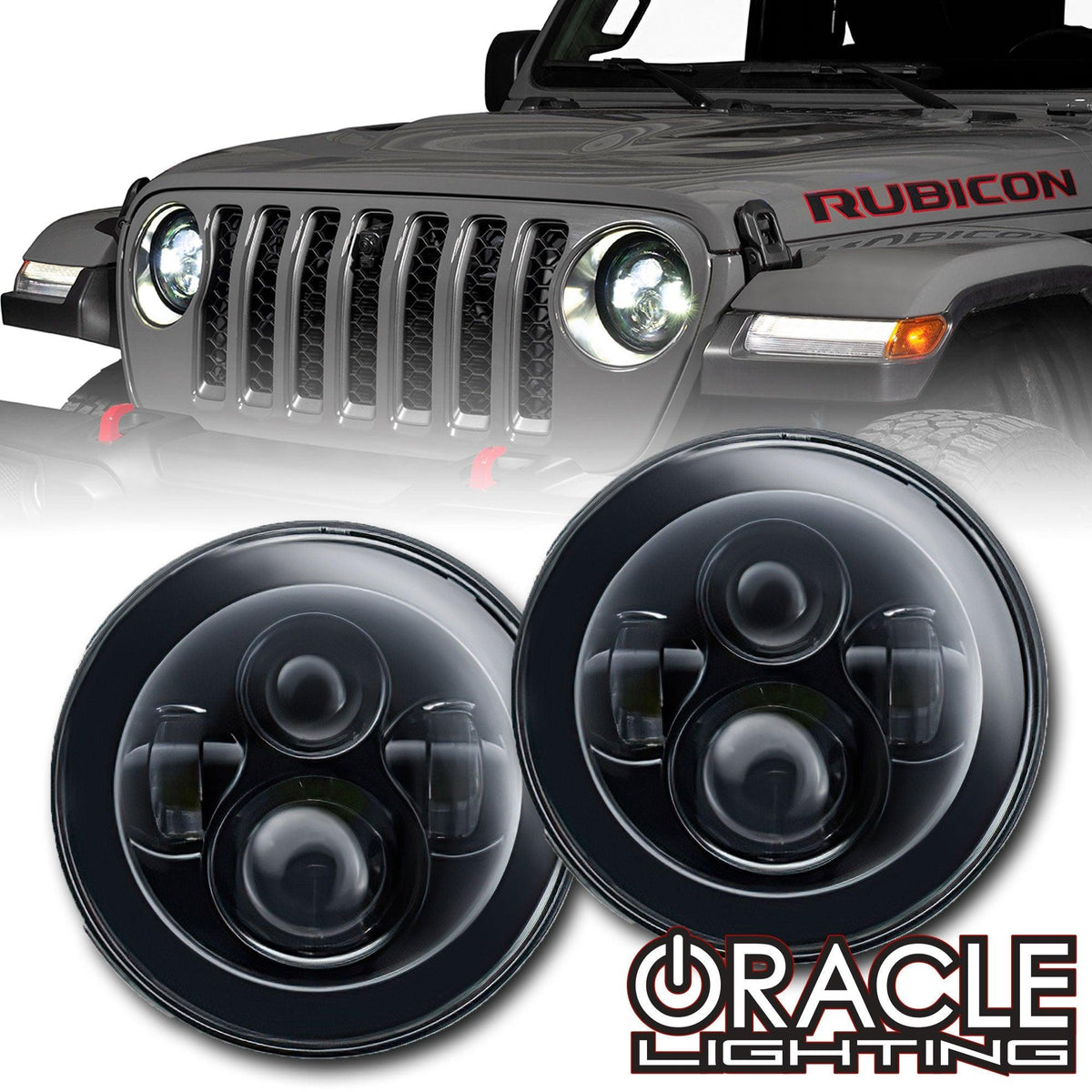 Oracle Lighting 5769-001 - 7" High Powered LED Headlights (Pair) - Black Bezel - White