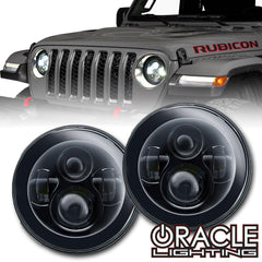 Oracle Lighting 5769-001 - 7" High Powered LED Headlights (Pair) - Black Bezel - White