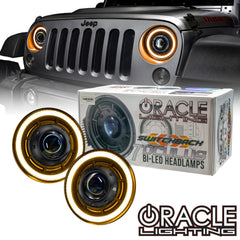 Oracle Lighting 5876-023 - Oculus 7" Switchback Bi-LED Projector Headlights for Jeep Wrangler JK -
