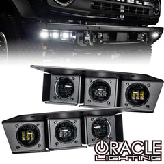 Oracle Lighting 5890-001 - 2021-2024 Ford Bronco Triple LED Fog Light Kit for Steel Bumper - White