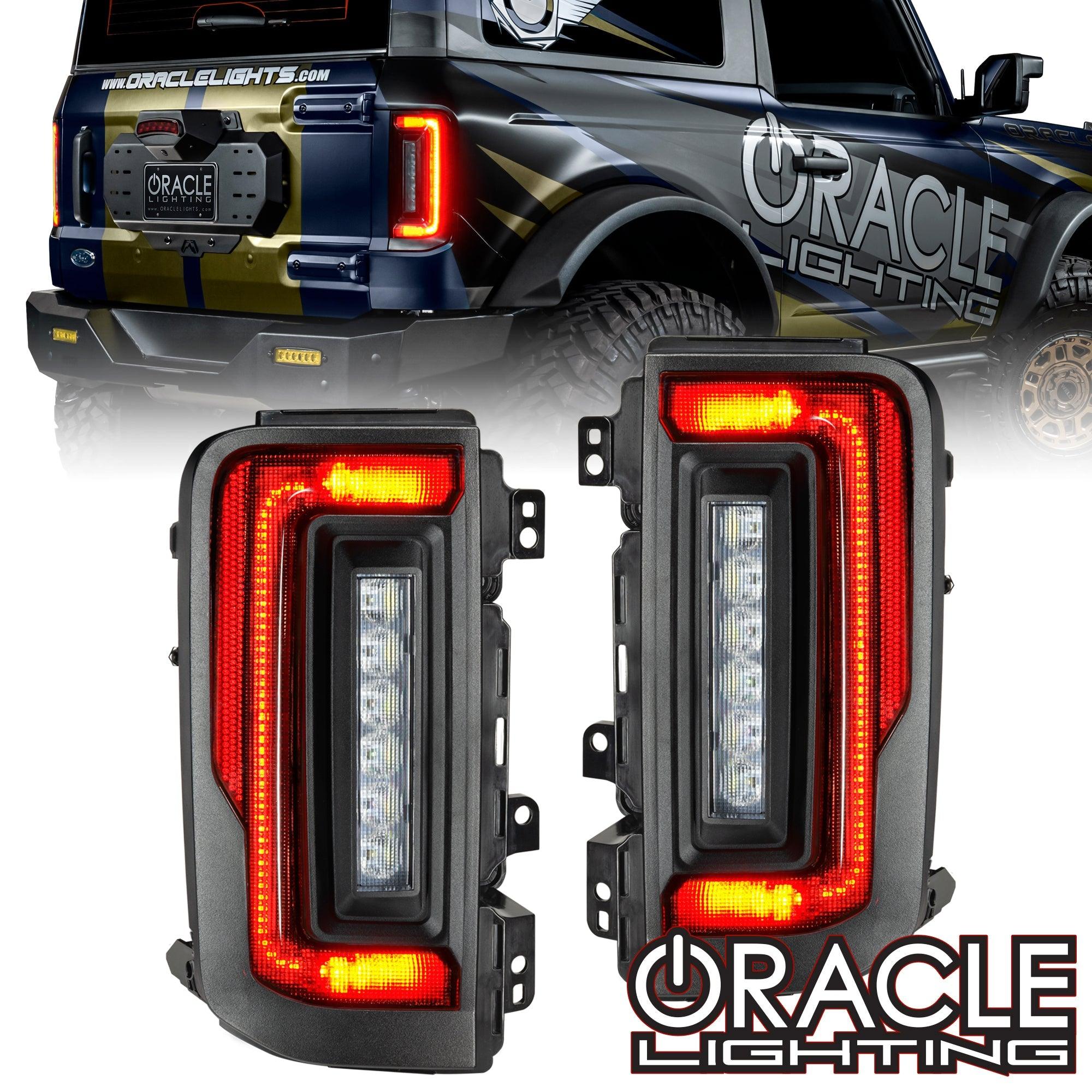 Oracle Lighting 5892-504 - Flush Style (Lensless) LED Tail Lights for 2021-2024 Ford Bronco - Standard Red Lens