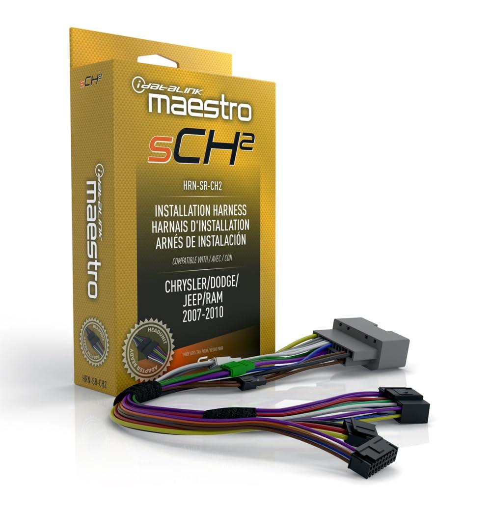 Idatalink Maestro HRN-SR-CH2 T-Harness for Select Chrysler, Dodge, Jeep Vehicles 2004-10, Replace Factory Radio While retaining Steering Wheel Controls & use of Factory amp (ADS-MSR Module Required)