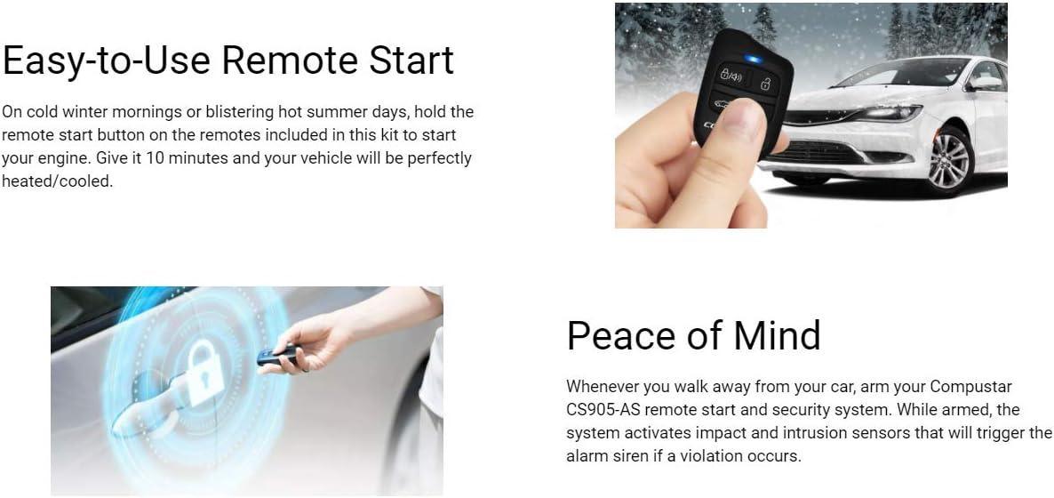 Compustar CS905-AS Remote Start and Car Security Combo 1-Way 1500-FT Range + Idatalink Blade-AL Integration Transponder