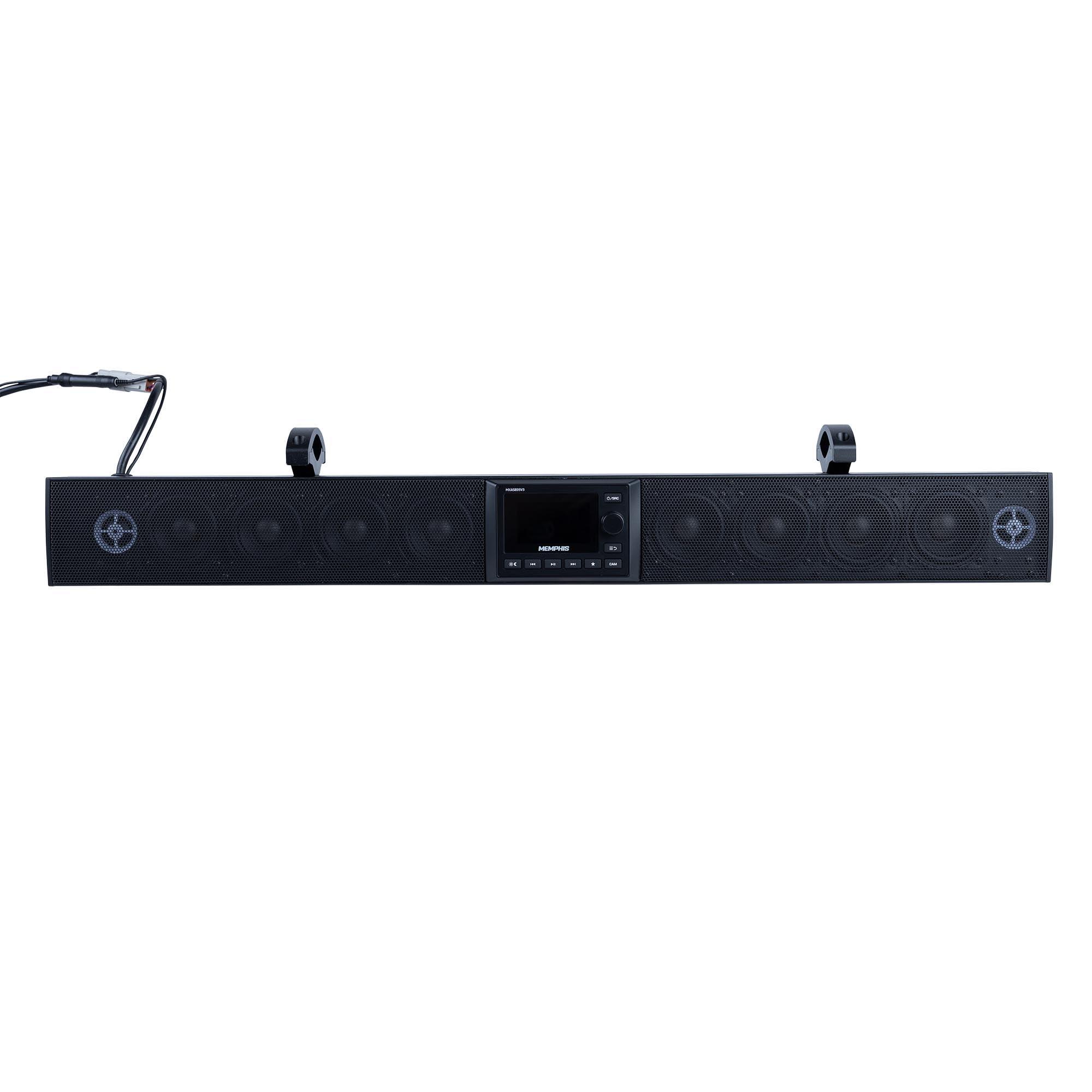 Memphis MXASB35V3 35" Powersports Bluetooth Sound Bar with LED Lighting & Full Color 3” TFT Display Screen