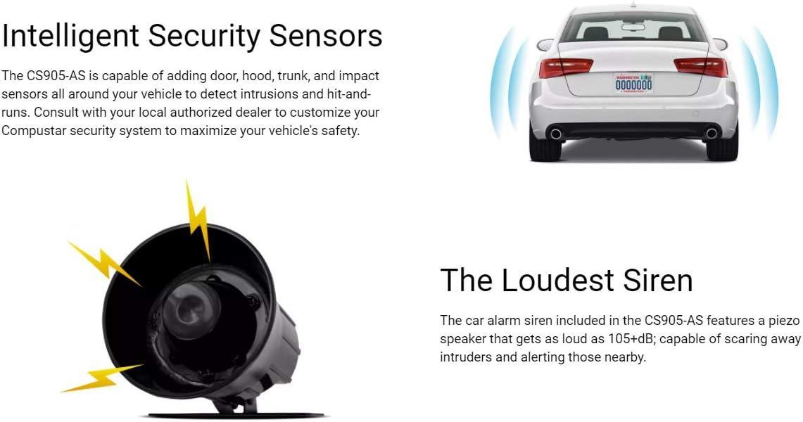 Compustar CS905-AS Remote Start and Car Security Combo 1-Way 1500-FT Range + Idatalink Blade-AL Integration Transponder