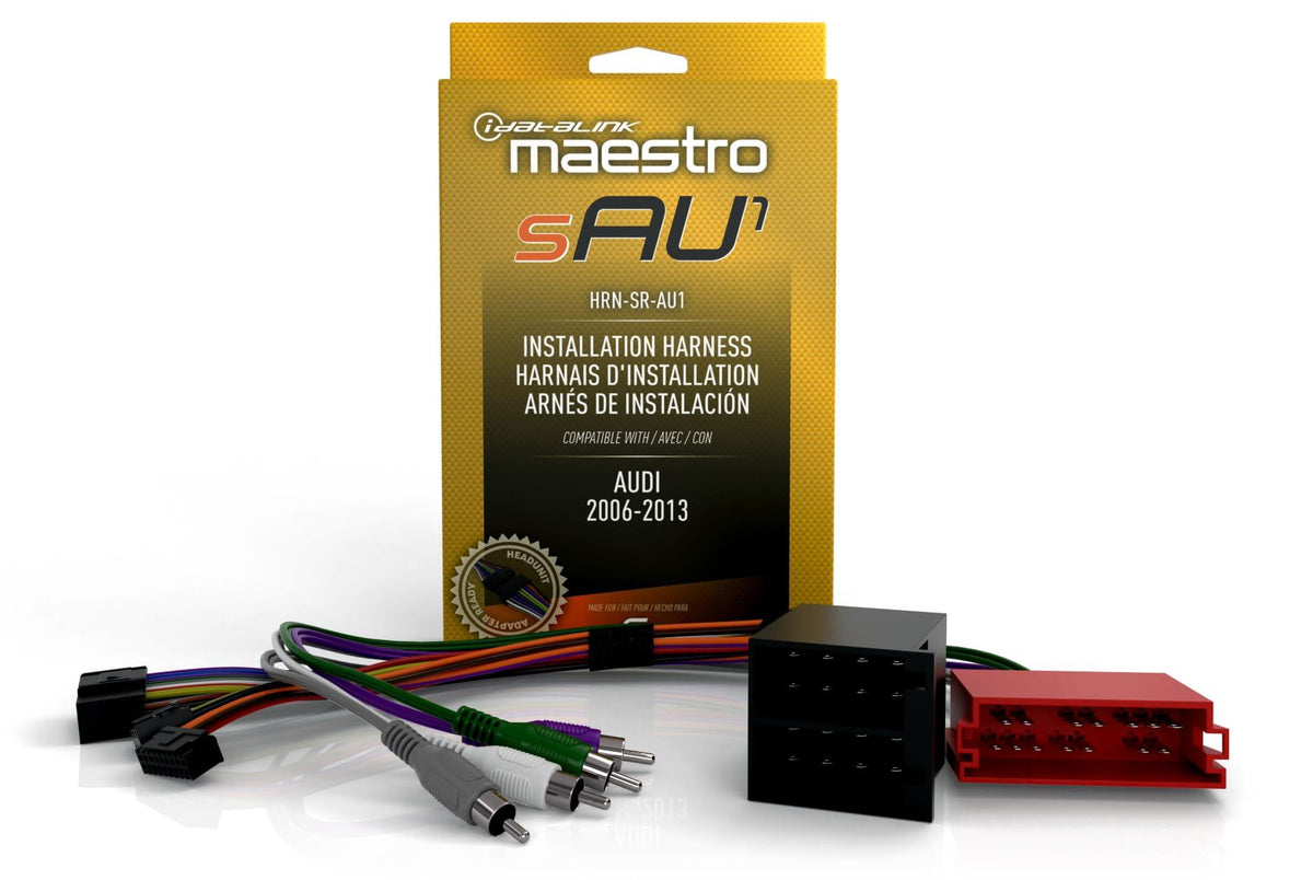 Idatalink Maestro HRN-SR-AU1 T-Harness for Select Audi Vehicles 2002-2015, Replace Factory Radio While retaining Steering Wheel Controls & use of Factory Amplifier (ADS-MSR Module Also Required)