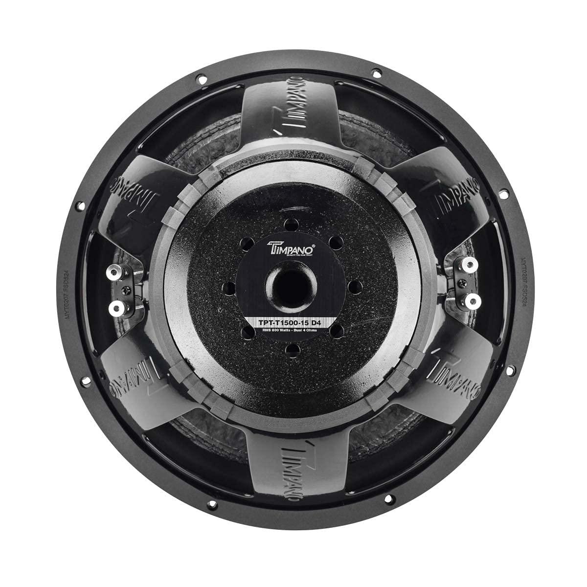 Timpano Audio TPT-T1500-15 D4 15" Car Audio Subwoofer 1600 Watts Dual 4 Ohm Daily Banger