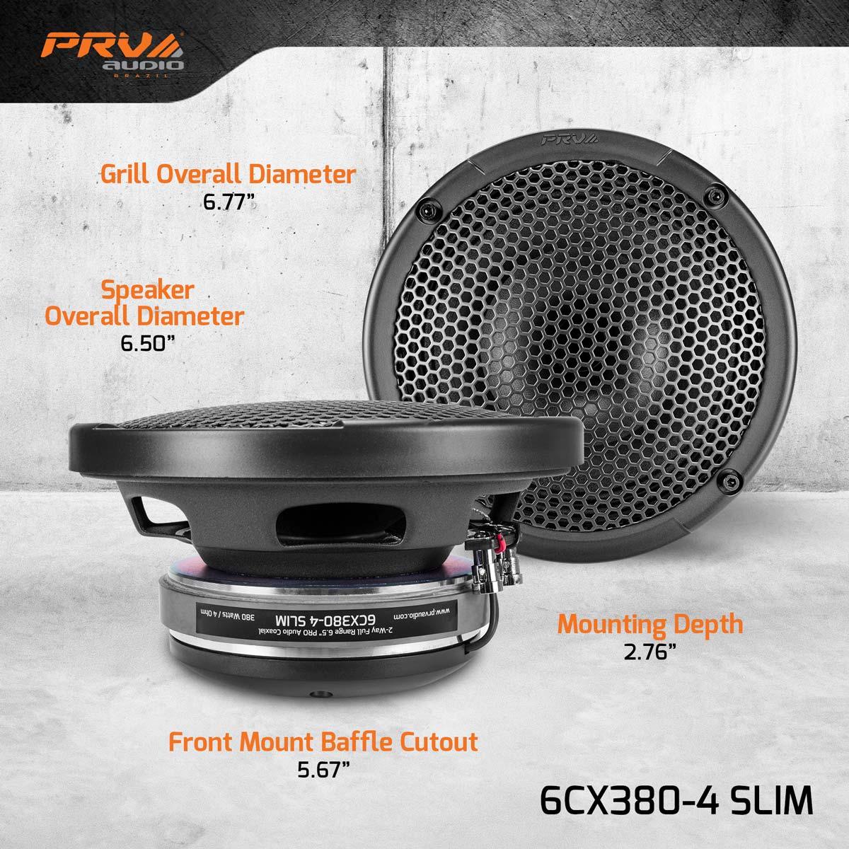 PRV Audio 6CX380-4 SLIM 2-Way Fullrange 6.5" Pro Audio Coaxial