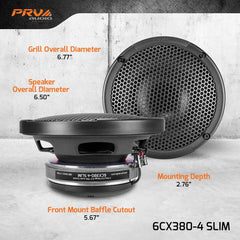 PRV Audio 6CX380-4 SLIM 2-Way Fullrange 6.5" Pro Audio Coaxial