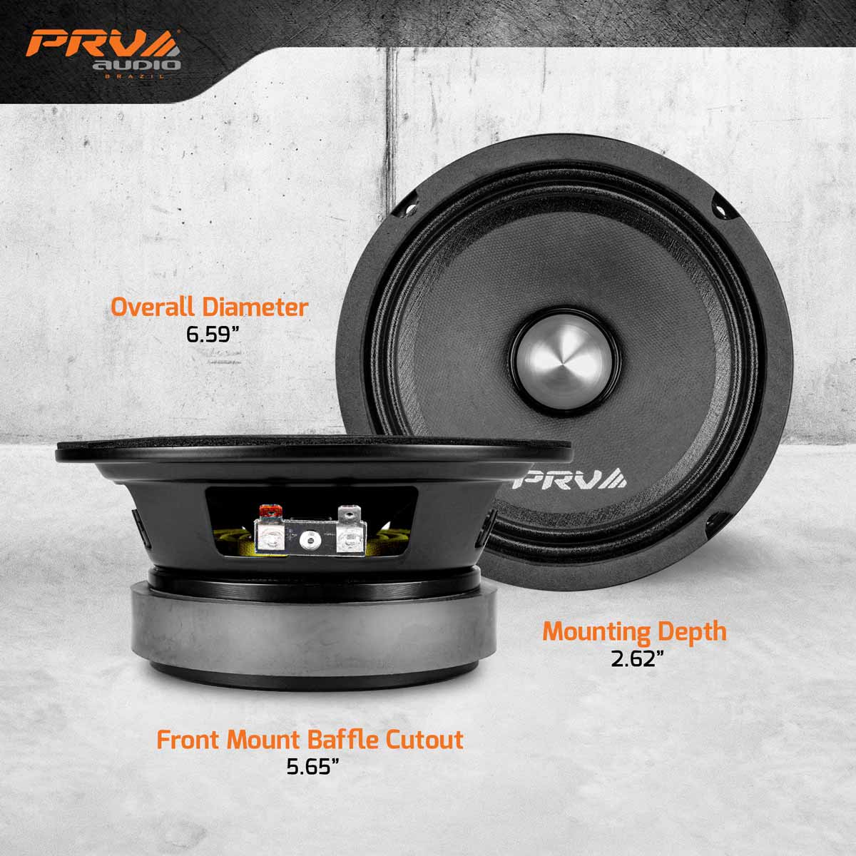 2 X PRV Audio 6MR400-4 BULLET 6.5" Midrange Bullet Loudspeaker